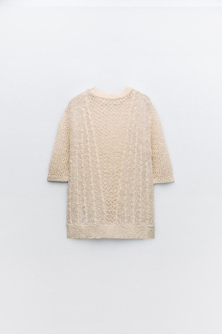 jacquard mesh knitted sweater